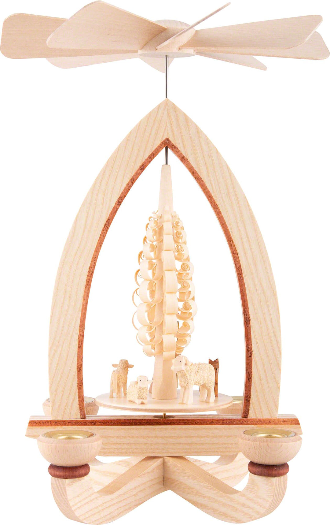 Erzgebirge Palast 1-stöckige Pyramide Schafe - Natur - 28 cm Schafe V4, Schafe V4
