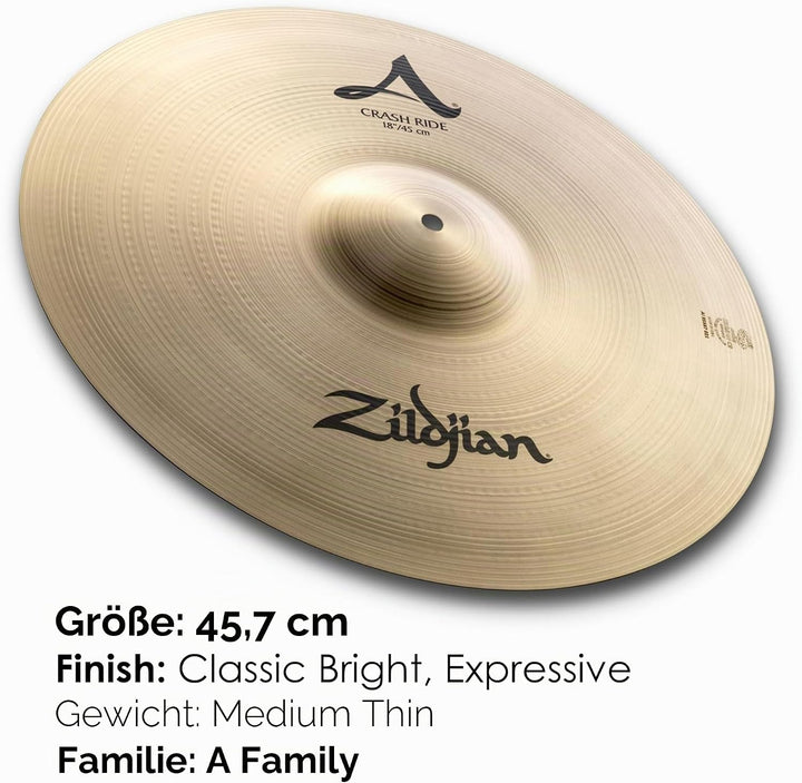 Zildjian A Zildjian Series - 18" Crash Ride Cymbal MultiColored, Mehrfarbig 18 Zoll Crash Ride, 18 Z