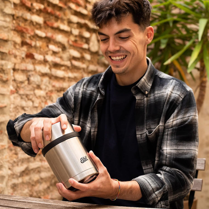 Esbit Thermobehälter Sculptor für Essen - Warmhaltebehälter 750 ml in Edelstahl - aus Edelstahl für
