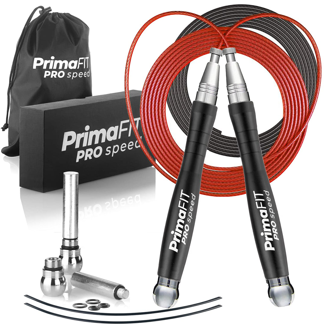 PrimaFIT Springseil Erwachsene Fitness Pro Speed Jump Rope 3m Seilspringen Verstellbar Mit Gewichten