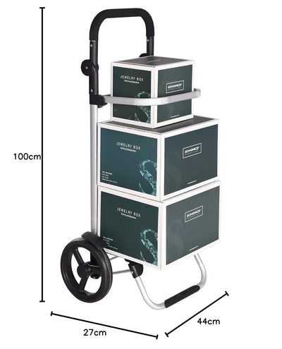 SONGMICS Einkaufstrolley, klappbar, Stabiler Einkaufswagen, mit Kühlfach, grosse Kapazität 35 L, mul