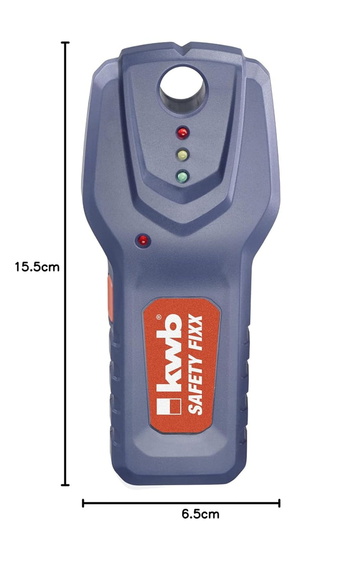 kwb Professional Leitungssucher Safety-Fixx (Ortungsgerät für Stromleitungen, Metalle, Holzbalken)