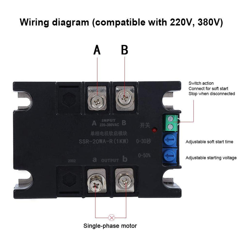 Elektrischer Softstart Controller AluminiumBoden Einzel 2 Phasen Softstarter für Motor(Module) Elekt