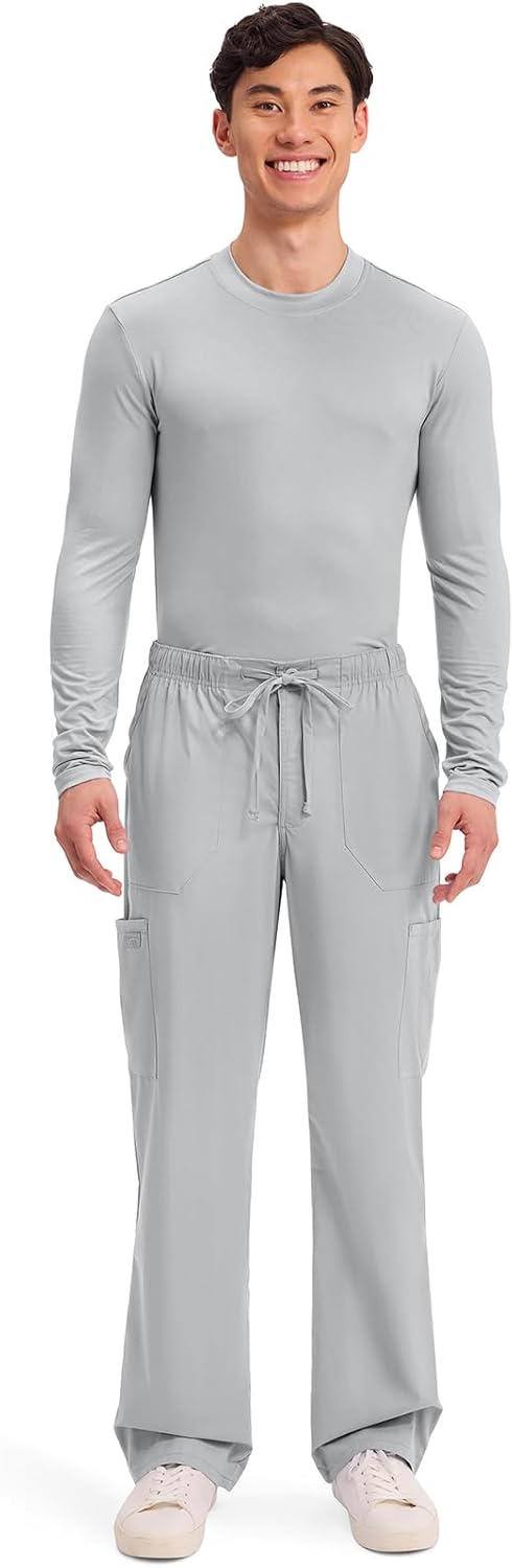 Workwear Professionals Men Scrubs Pant Tapered Leg Fly Front Cargo WW190 XS Grau, XS Grau