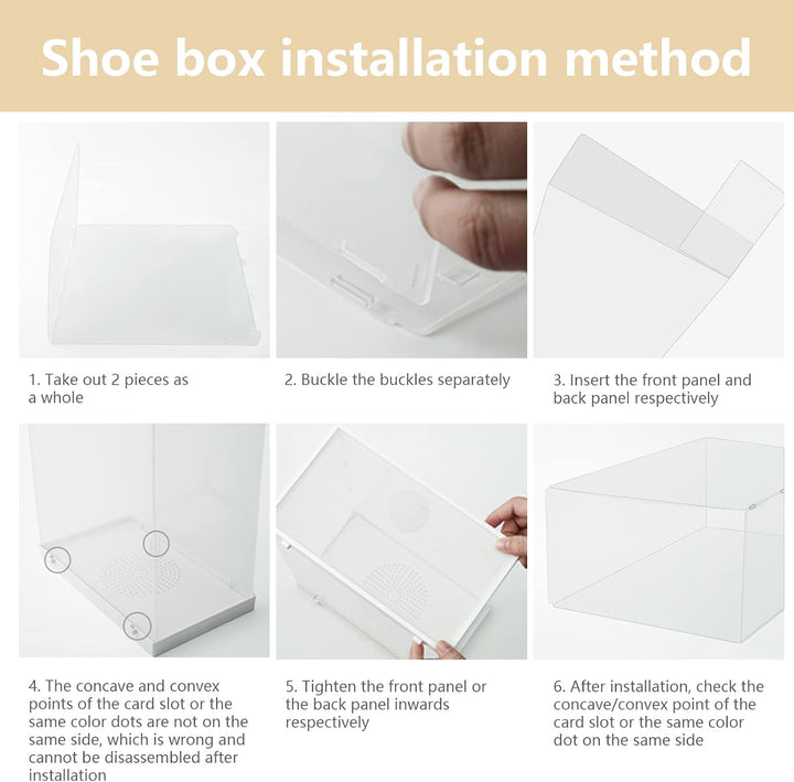 Schuhboxen 2 Stück Stapelbar Schuhaufbewahrung 33.5x23x13 cm Transparent Schuh Organizer Aufbewahrun