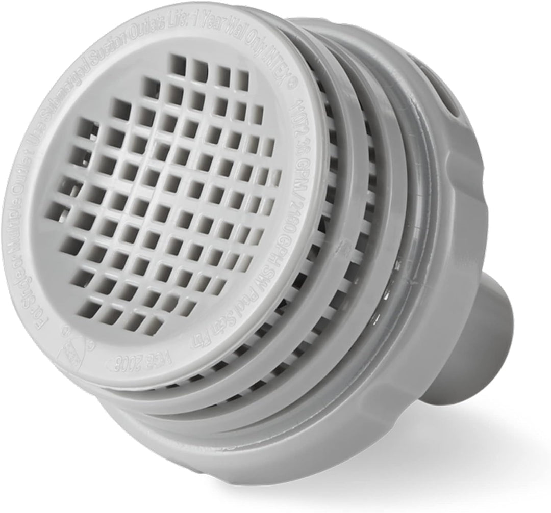 Intex Acrylnitril Butadien Styrol (ABS), 26005 Anschluss-Set Ø 38 mm Poolzubehör, Grau Single, Singl