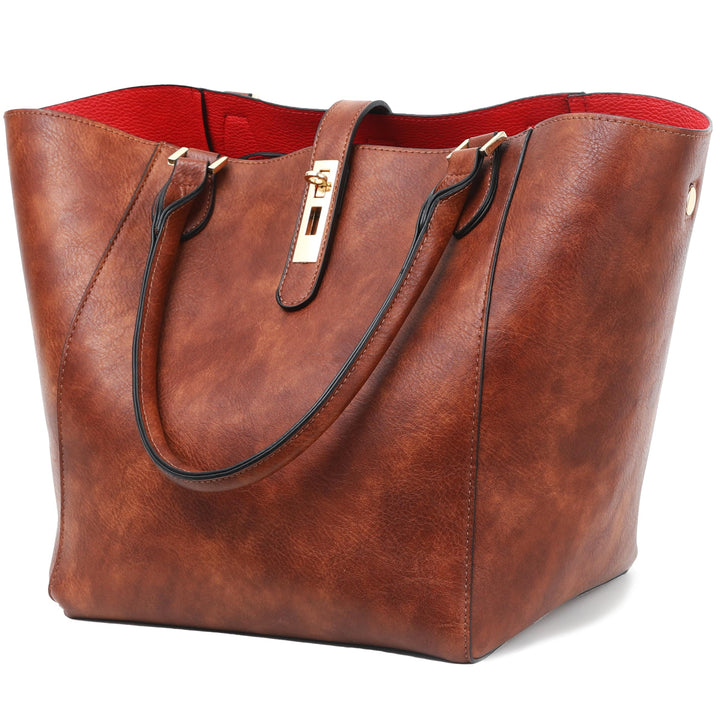 SQLP Damen Henkeltaschen Leder Gross Kapazität Shopper Tasche Student Schultasche Arbeit Handtasche