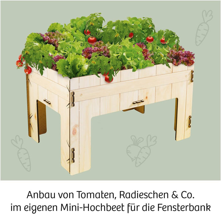 KOSMOS 637262 Meine erste Farm mit Judith Rakers, Minihochbeet für die Fensterbank, Gemüse Pflanzset