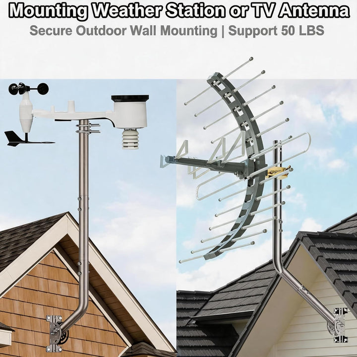 134 cm Schwerlast verstellbare Antennen-Wandhalterung –430 Edelstahl J-Pole Masthalterung für Starli