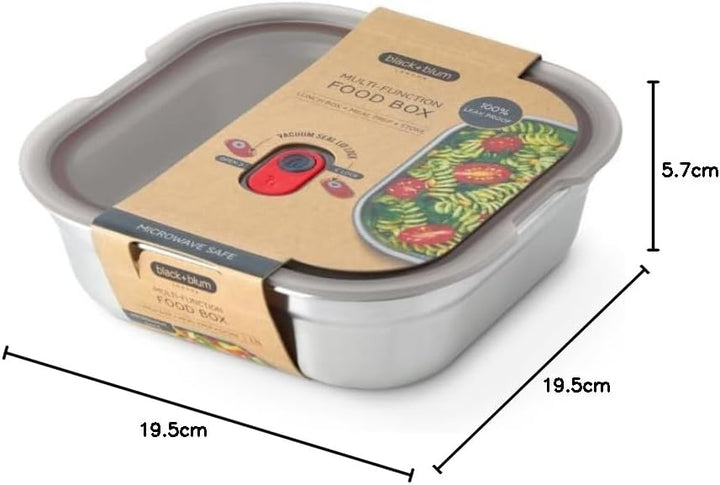 BLACK + BLUM Multifunktions Lunchbox Edelstahl 1,1 L | 100% auslaufsichere Meal Prep Boxen mit Vakuu