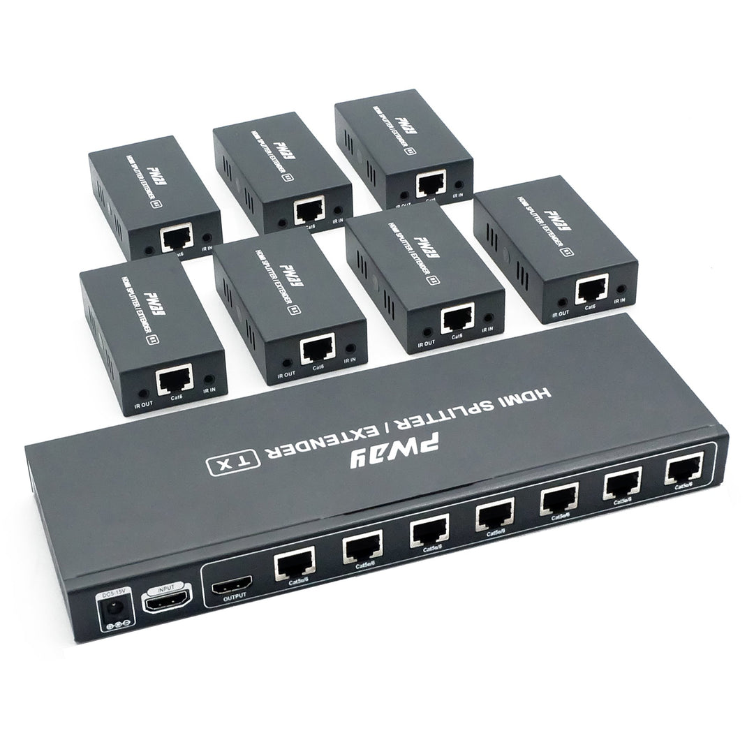 PW-HTS0107IR（POC） 1X7 Port HDMI Splitter Extender/Verteiler Ultra HD 1080P Ohne Verzögerung 60m über