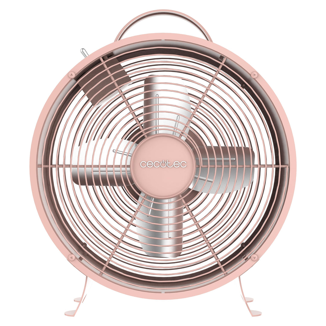 Cecotec - Tischventilatoren EnergySilence 400 RetroDesk Pink, 25 W Strom, 8 Zoll, 4 aerodynamische K