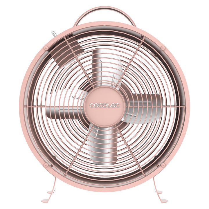 Cecotec - Tischventilatoren EnergySilence 400 RetroDesk Pink, 25 W Strom, 8 Zoll, 4 aerodynamische K