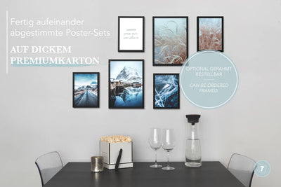 Papierschmiede® Mood Poster Set Swedish Winter, Bilder Wohnzimmer Deko Schlafzimmer, 2x 30x40 cm und