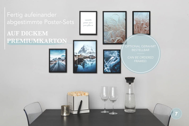 Papierschmiede® Mood Poster Set Swedish Winter, Bilder Wohnzimmer Deko Schlafzimmer, 2x 30x40 cm und