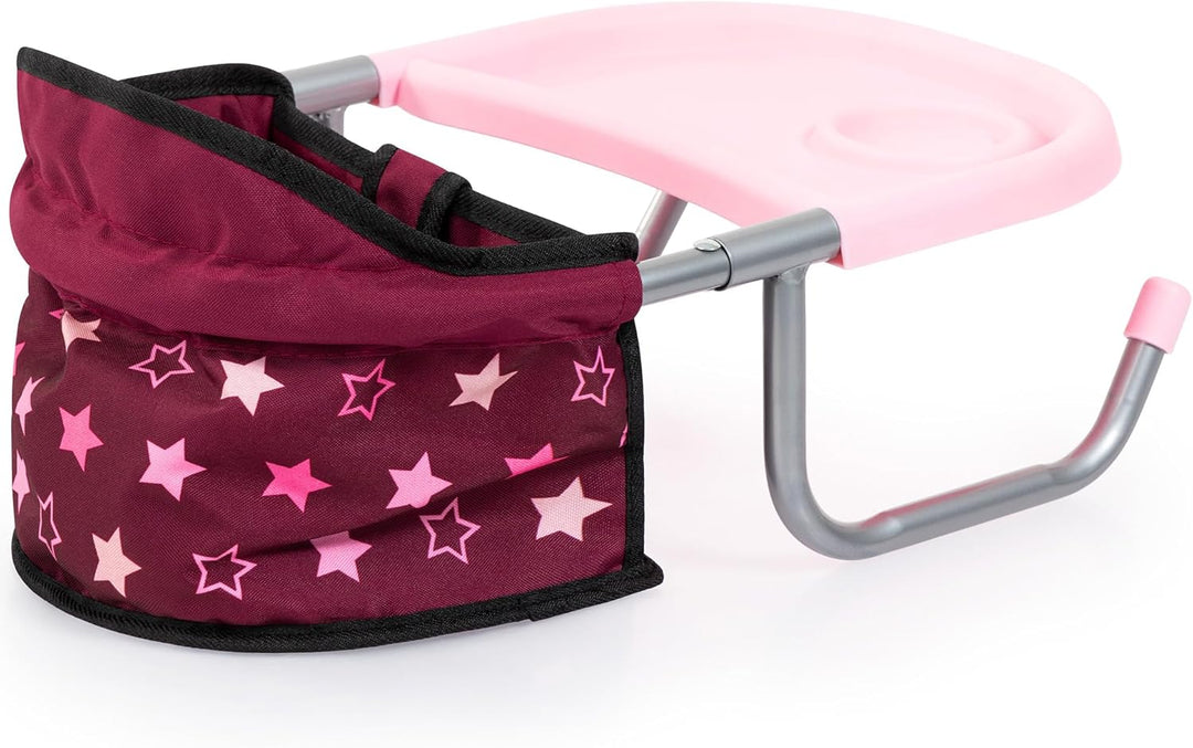 Bayer Design 65823AA Tischsitz für Puppen, Zubehör, Sitz für Puppen bis 46 cm bordeaux mit Einhorn,