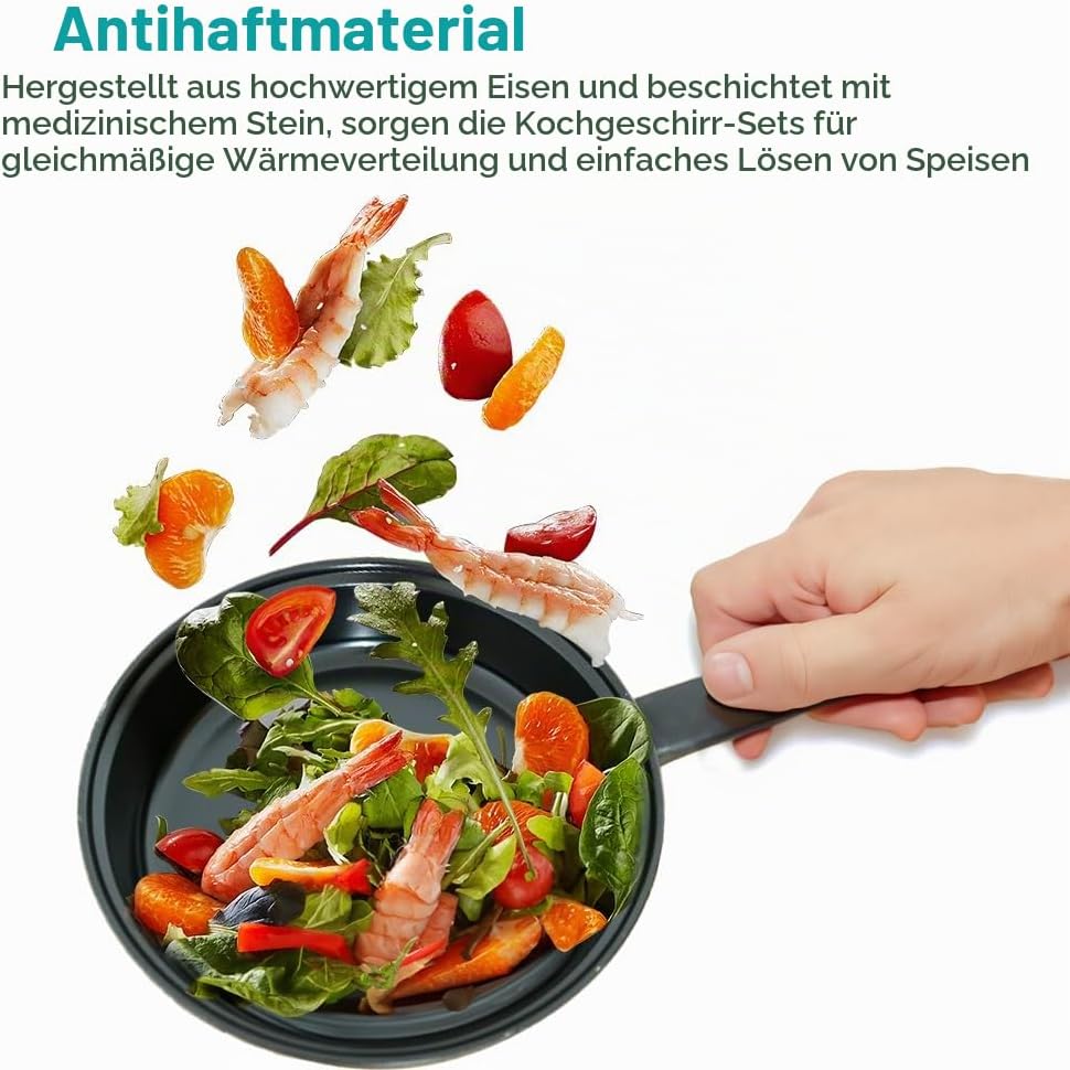 13-Piece Cookware Set, Antihaftbeschichtetes Töpfe- und Pfannenset, Küchenutensilien-Set, Küchenkoch