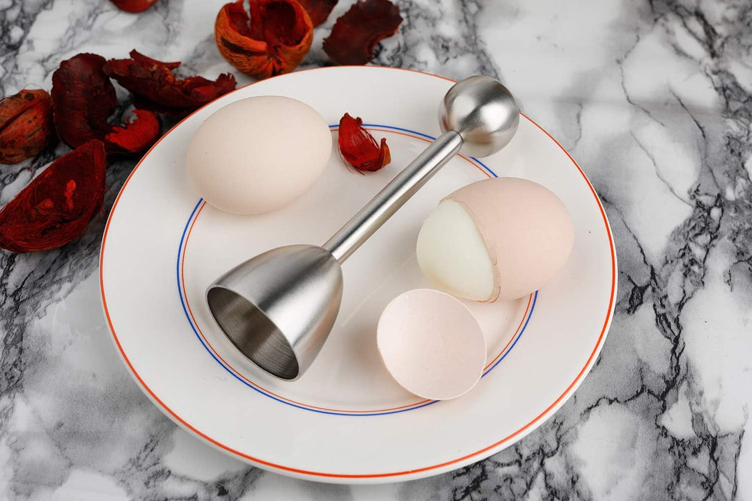 Eierköpfer Edelstahl Eier Cutter für Weiches Harte Gekochtes Eier Cracker eierschale Abscheiderentfe