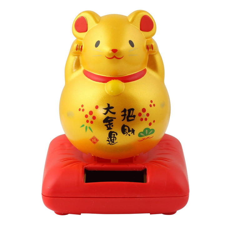 Freak Scene Glückskatze Maus - Maneki-Neko - Winkekatze - Solar - 10,5 cm - Gold