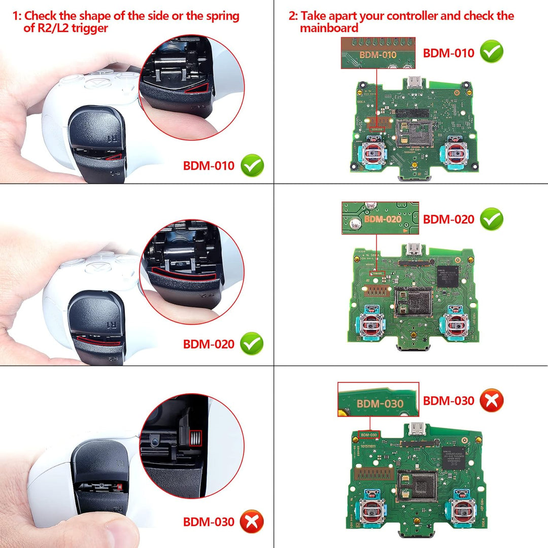 eXtremeRate Ersatz Tasten Knöpfe für ps5 Controller BDM-010&BDM-020 Premium Button Kit Kompatibel mi