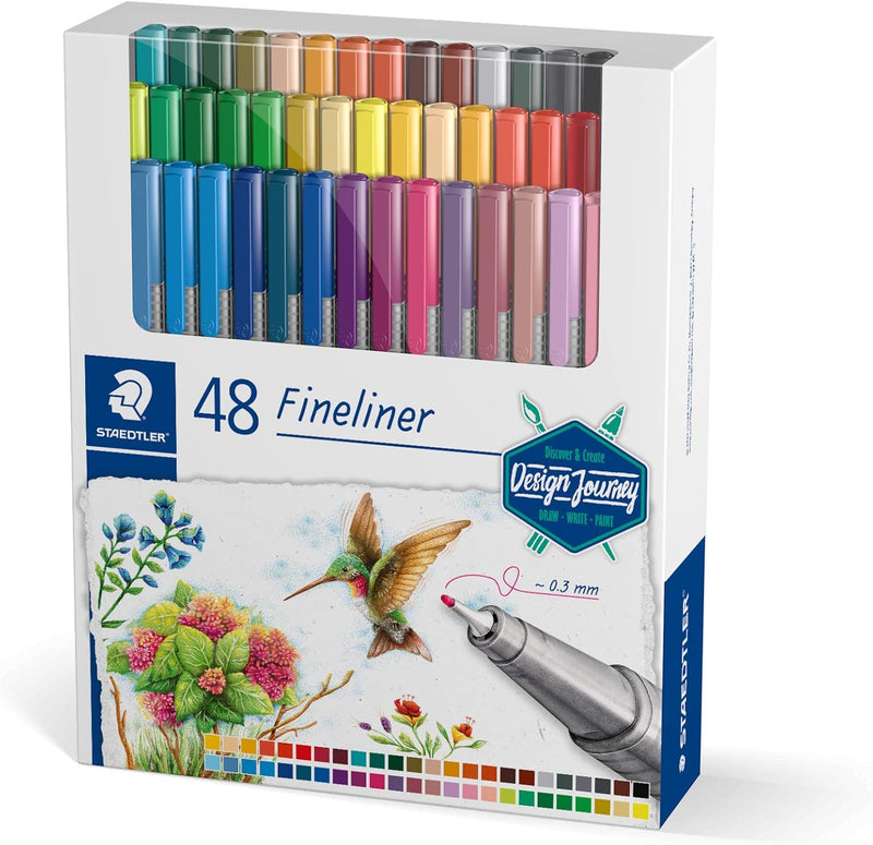 STAEDTLER Fineliner triplus Design Journey, ergonomischer Dreikantschaft, superfeine, metallgefasste