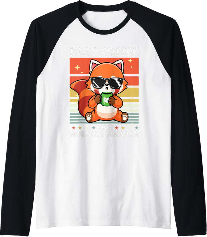 Retro Fuchs Kaffee Fuchsfreunde Waldtier Wald Vintage Fuchs Raglan