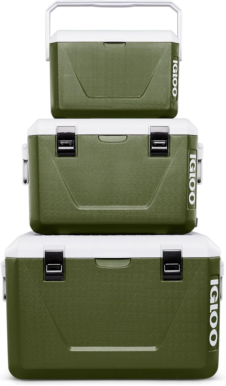 IGLOO Stapelbare Passiv‑Kühlboxen Set 55L + 27L + 11L – Platzsparende Camping‑Kühlboxen, robust & le
