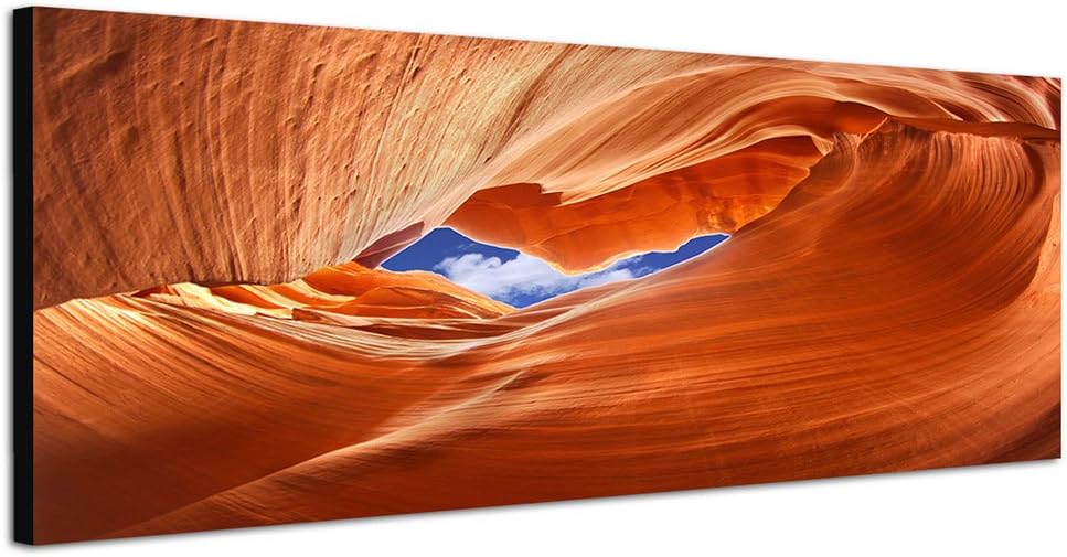 Paul Sinus Art Panoramabild auf Leinwand und Keilrahmen 150x50cm USA Antelope Canyon Felsen Tunnel H