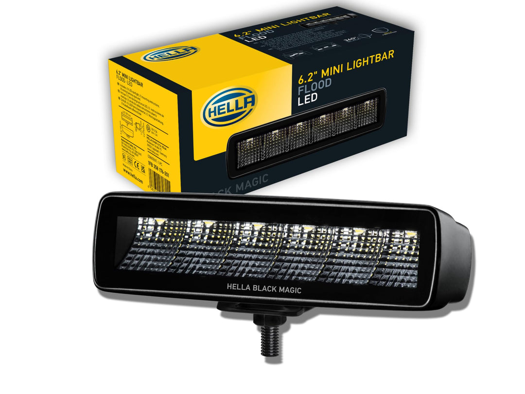 HELLA 1FB 358 176-201 LED-Fernscheinwerfer - Black Magic Mini Lightbar 6.2" - 12/24V - Anbau - Kabel