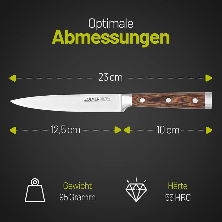 ZOLMER Profi Allzweckmesser – Scharfes Gemüsemesser in Premium Qualität – Gefertigt aus Deutschem Ed