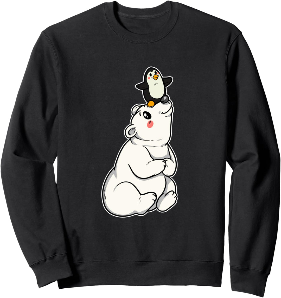 Eisbär Pinguin Freunde Eis Winter Freundschaft Arktis Freund Sweatshirt