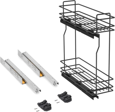 Emuca - Küchenmöbe Ausziehbarer Flaschenhalter, seitlich ausziehbar, sanftem Schliessen, Modul 200mm