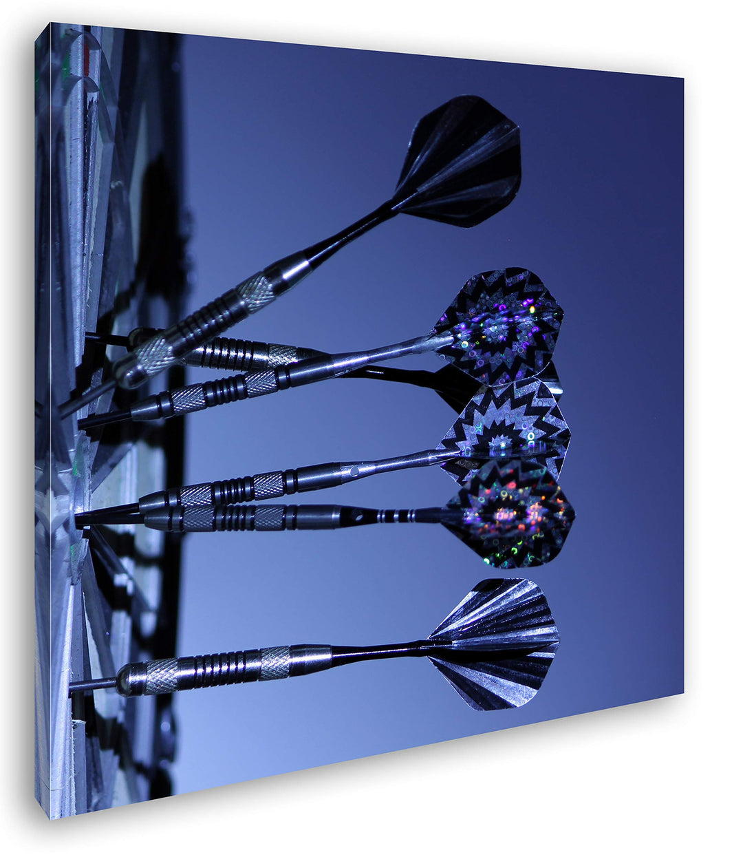 deyoli Darts auf Einer Dartscheibe Format: 70x70 als Leinwandbild, Motiv fertig gerahmt auf Echtholz