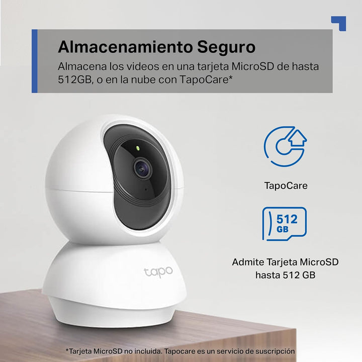 Tapo C21A 2K 3MP Überwachungskamera innen 360°, Nachtsicht, Bewegungserkennung, Zwei-Wege-Audio, Bab