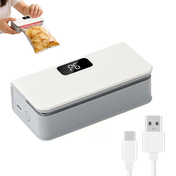 USB-C Rechargeable Mini Bag Sealer, Mini Folienschweissgerät 2 in 1, USB aufladbar Tütenverschweisse