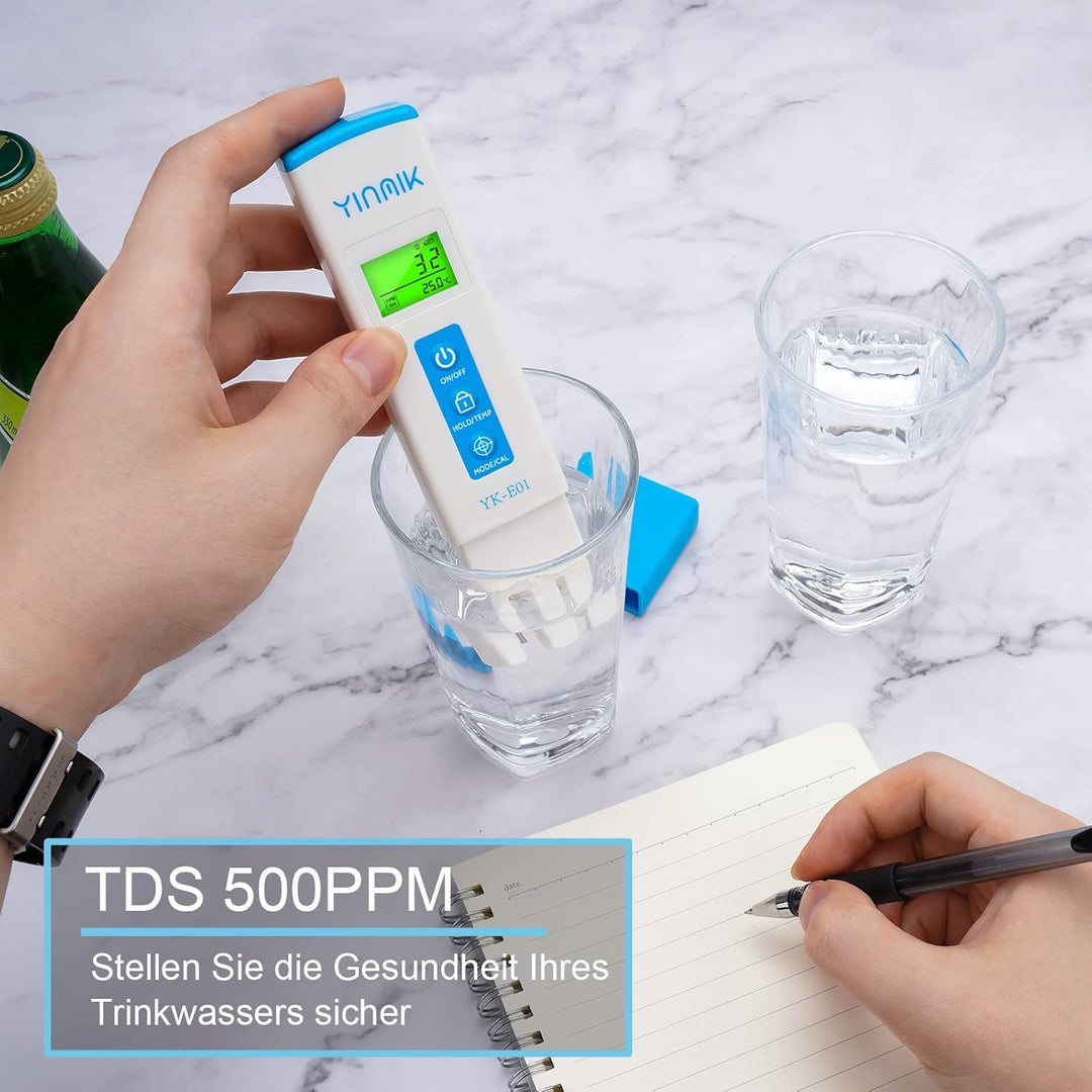 YINMIK Digitales pH Messgerät und TDS Tester Set, 3 in 1 PPM TDS EC Temperatur Messgerät für Trinkwa