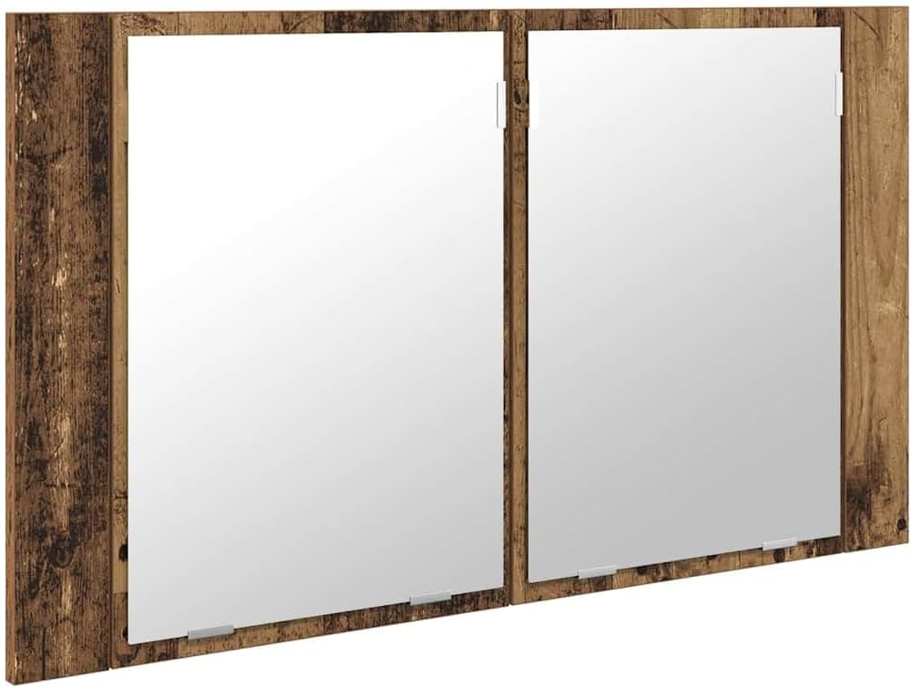 vidaXL Badezimmerspiegelschrank Altholz 80 x 12 x 45 cm Holzwerkstoff, Moderner Badezimmerspiegel-Sc