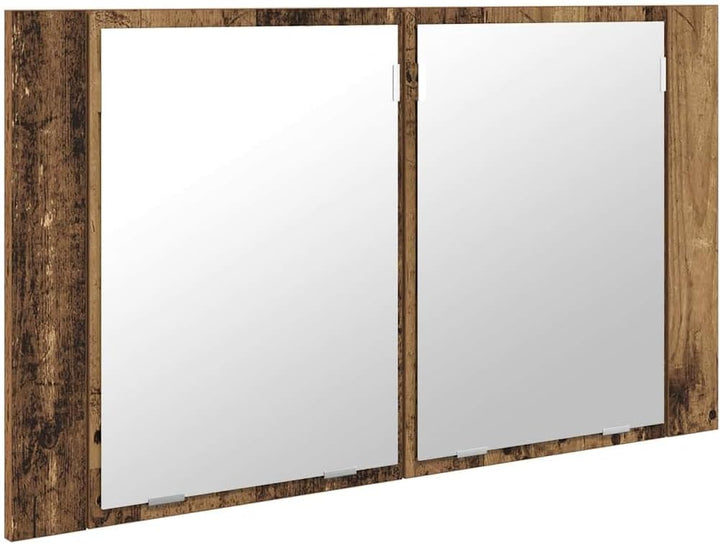 vidaXL Badezimmerspiegelschrank Altholz 80 x 12 x 45 cm Holzwerkstoff, Moderner Badezimmerspiegel-Sc