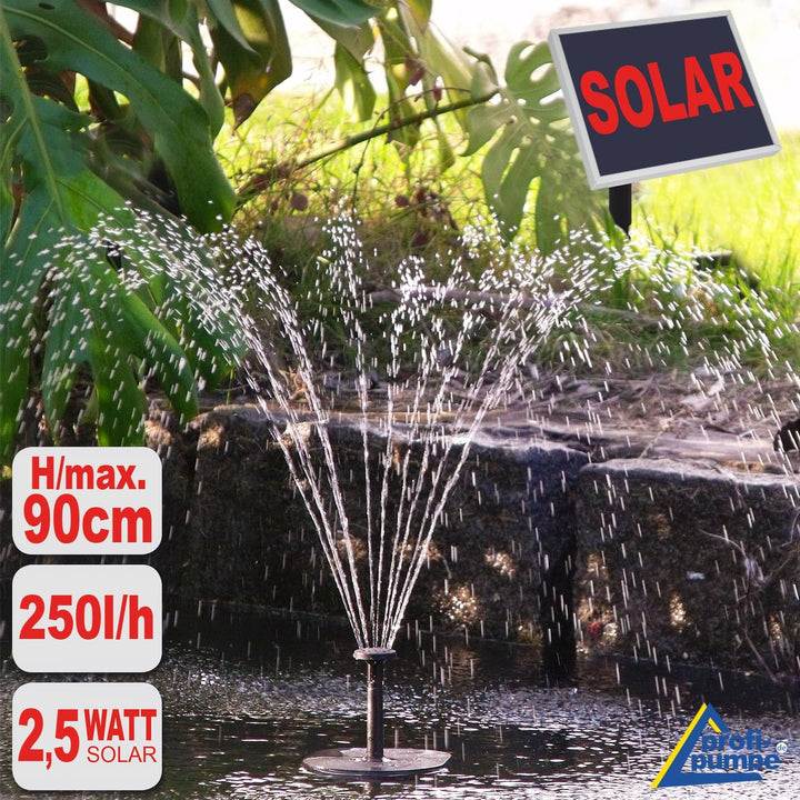 Solar Teichpumpe Garten Brunnen Oasis 250-1 Solarbrunnen Springbrunnen Wasserspiel mit Stabilem Alu-