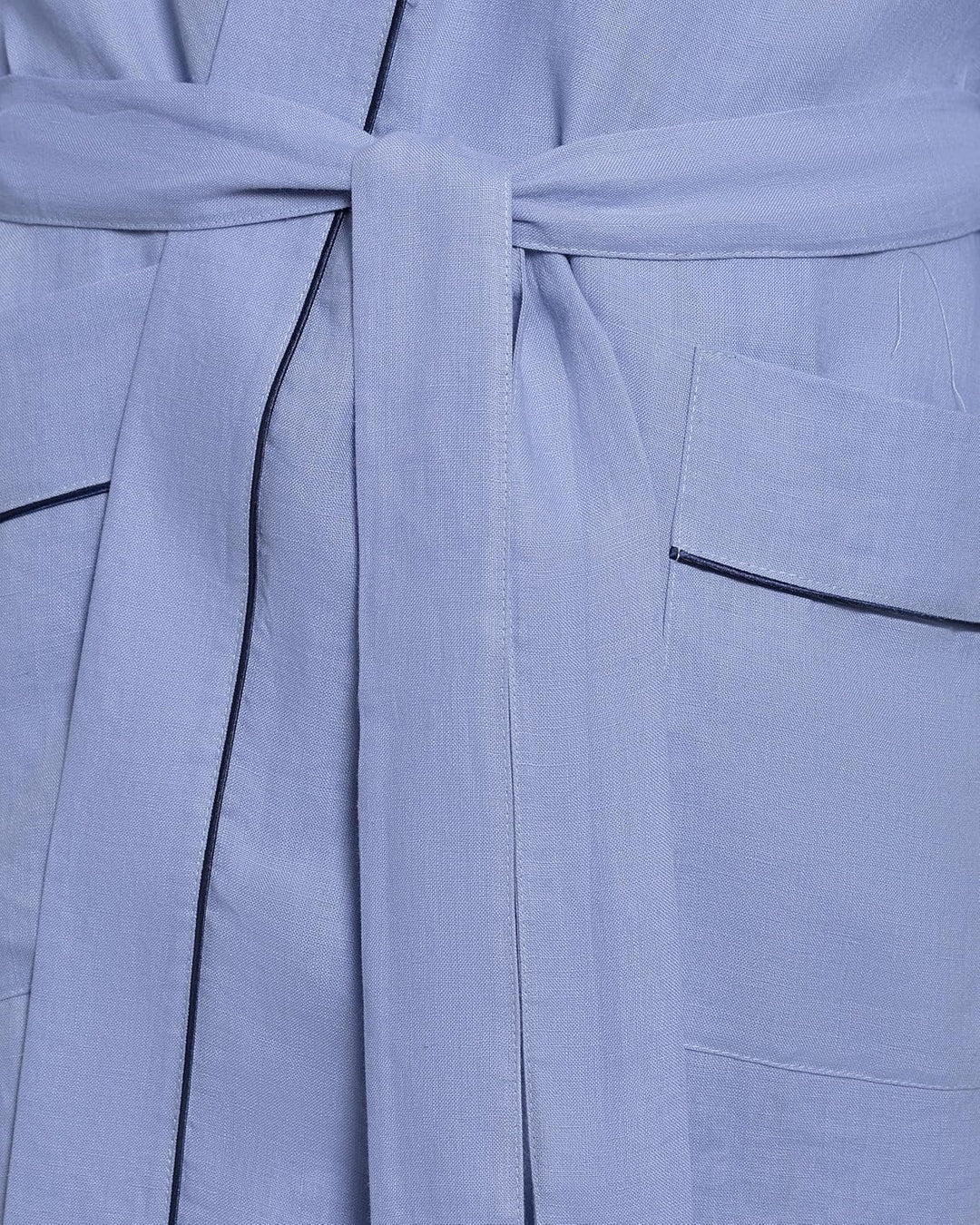 Revise RE-513 Herren Kimono - Morgenmantel - 100% Leinen - Premium Qualität M-L Blau, M-L Blau