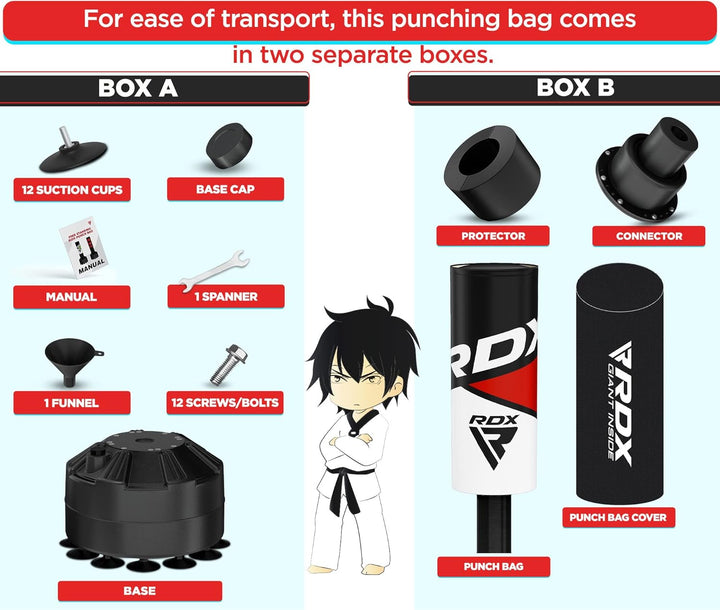 RDX Kinder Freistehender Boxsack 4ft Junior Standboxsäcke Trainingshandschuhe, MMA, Kickboxen,Boxen,
