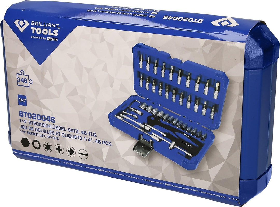 BRILLIANT TOOLS BT020046 1/4" Steckschlüssel-Satz, 46-tlg [Powered by KS TOOLS] 46-tlg., 46-tlg.