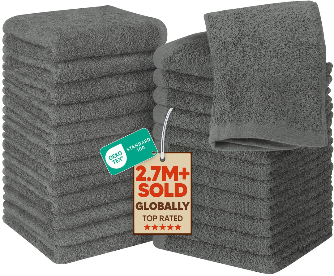 Utopia Towels - 24 Stück Seiftücher, 30x30 cm mit Aufhängeschlaufen, saugfähige Waschlappen zum Abwi