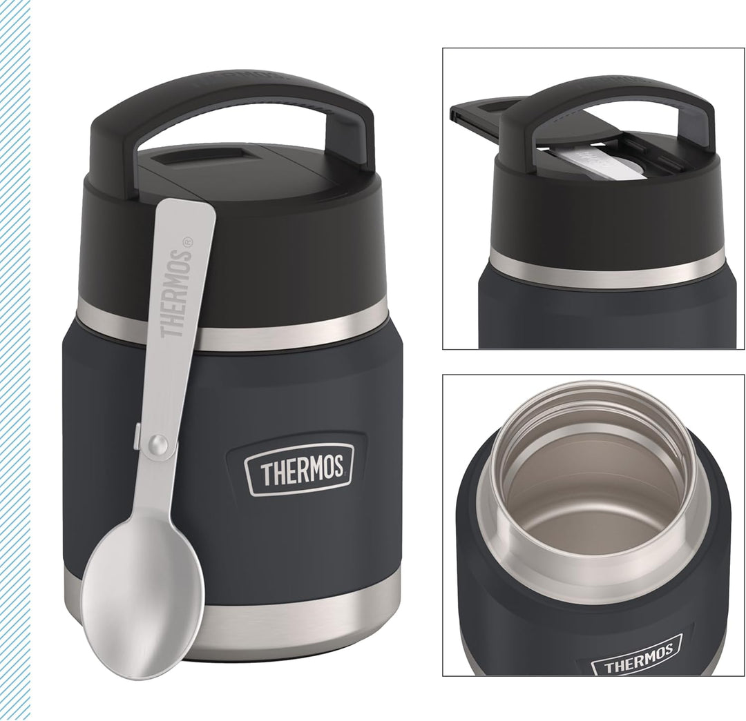Thermos ICON Kids Thermobehälter für Essen 0,35l, dunkelgrau, graphite, Edelstahl, absolut dicht, hä