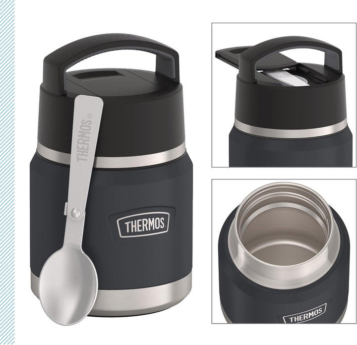 Thermos ICON Kids Thermobehälter für Essen 0,35l, dunkelgrau, graphite, Edelstahl, absolut dicht, hä