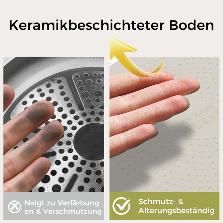 Bratpfanne 28 cm Keramik mit Diamant-Titan-Antihaftbeschichtung, Induktionsgeeignet, PTFE-frei PFOA-