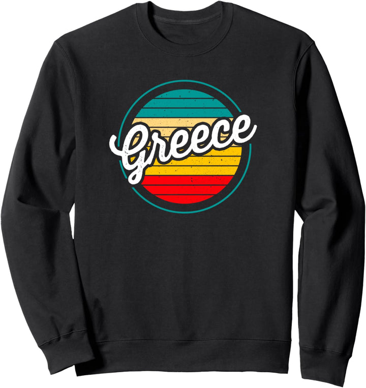Griechenland Retro Sonnenuntergang Vintage Design griechisch Sweatshirt