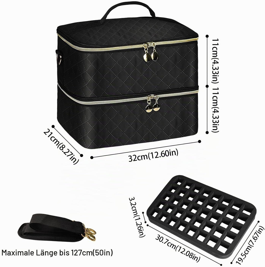 Bohemian Gross Nagellack Organizer Tasche, Doppelschicht Nagellack Aufbewahrungsbox, Nageldesign Org