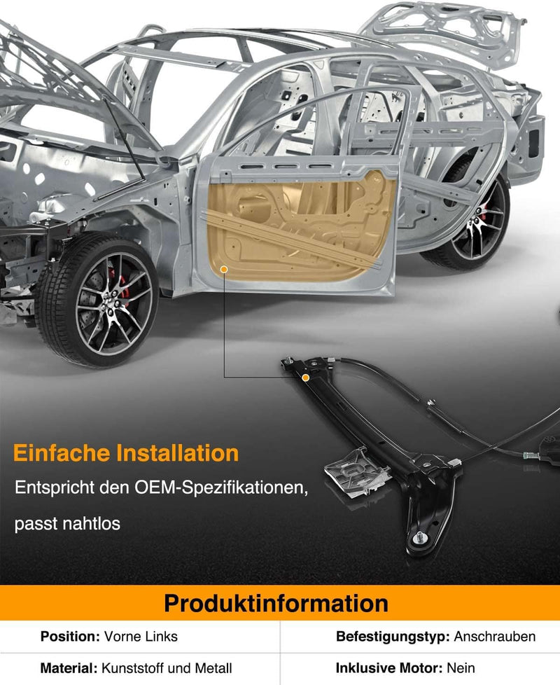 Frankberg Elektrisch Fensterheber Ohne Motor 2/3-Türer Vorne Links für A5 8T3 Coupe 2007-2017 8T0837