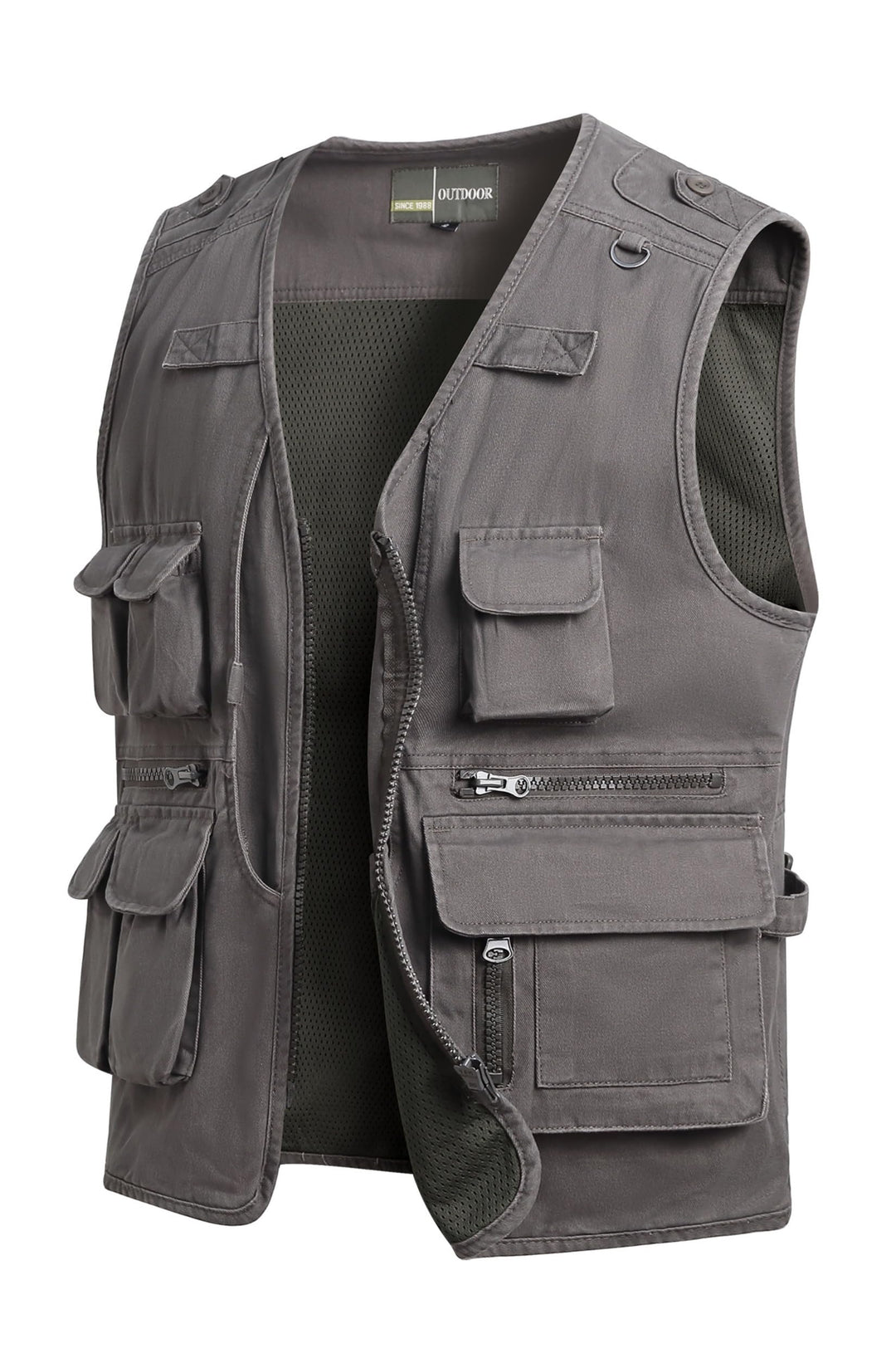 Herren Outdoor Weste Anglerweste mit Multi-Taschened Sommer Freizeit Baumwolle Weste Hundeweste Leic